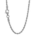 18k Solid White Gold Diamond-cut Rope Chain, Lobster Claw Clasp, 18 Inches P104
