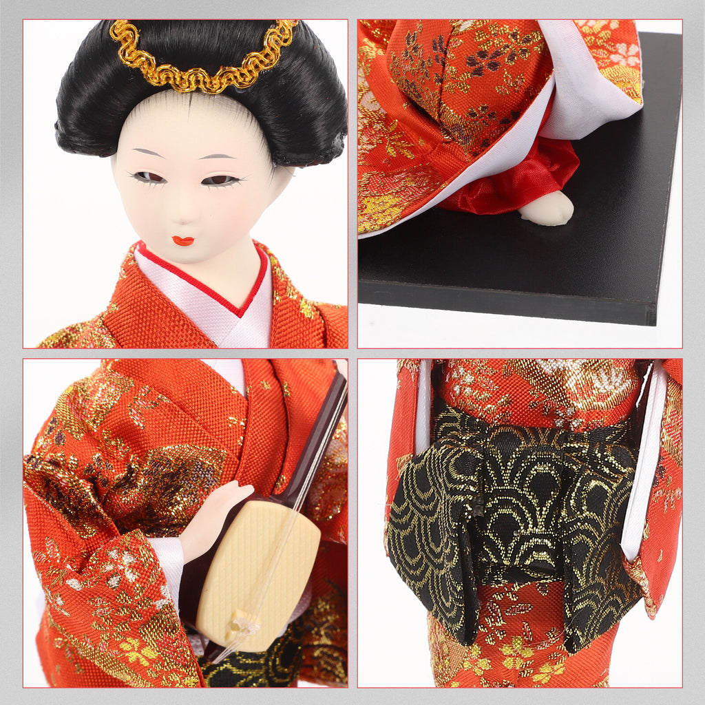 Japanese Geisha Ornaments Antique Statue Miniature Dolls Kimono E58750
