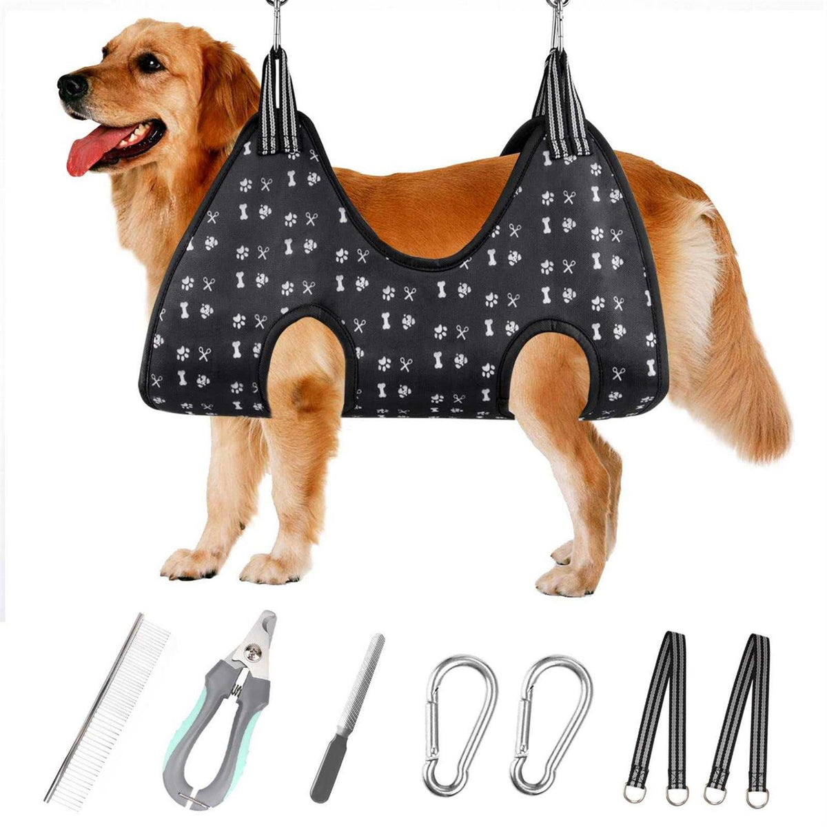 Pet Grooming Hammock Harness with Nail Clippers Trimmer Nail File F26050