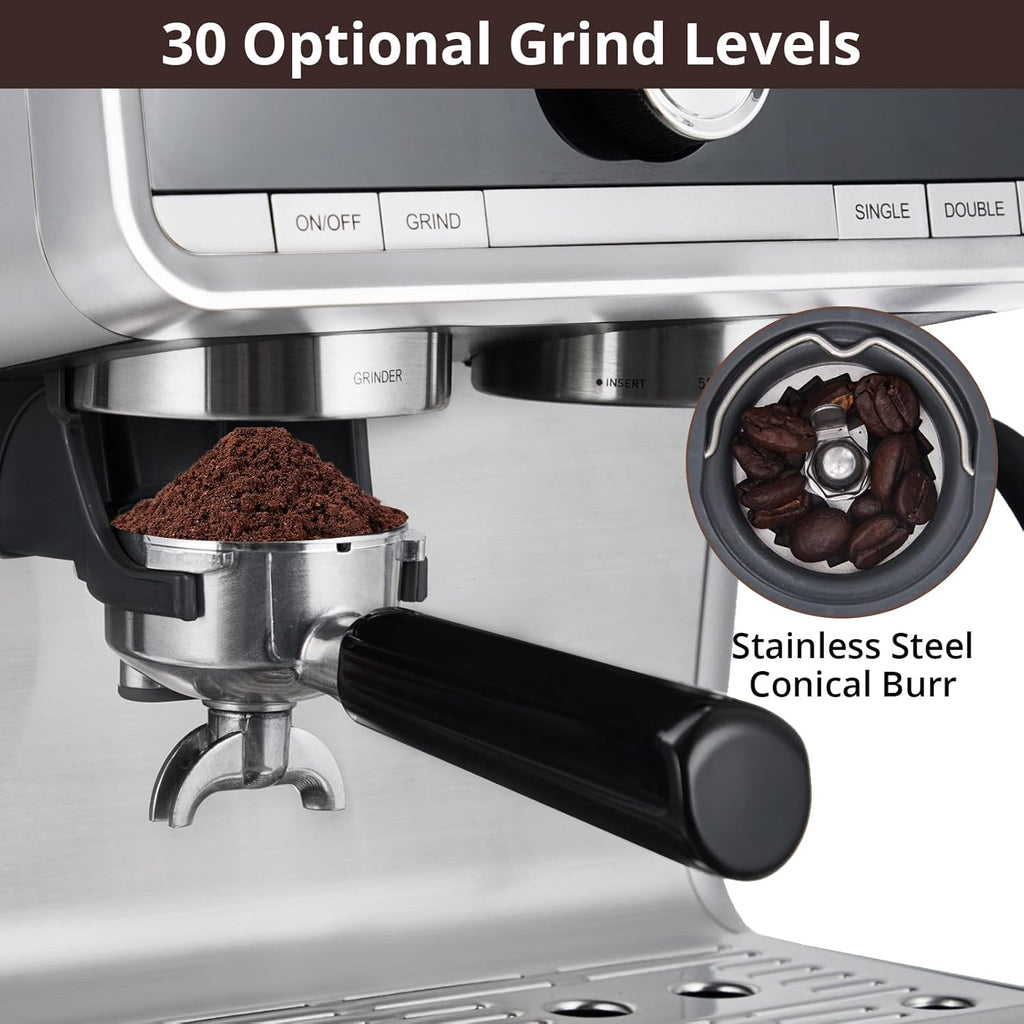 Stainless Steel Espresso Maker 20 Bar Pressure 2.8L Water Tank V41824