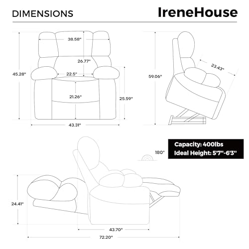 Oversize Power Lift Recliner with Heat & Massage, Cream J126705