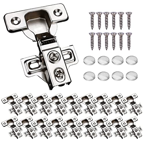 60 Pack Soft Close Stainless Steel Cabinet Door Hinges for 1/2" Partial Overlay A617697
