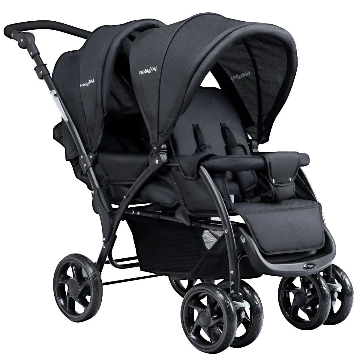 Foldable Lightweight Double Stroller Black J424