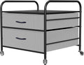 Mini Fridge Stand with 2 Drawer Metal Frame with 4 Swivel Wheels F882071