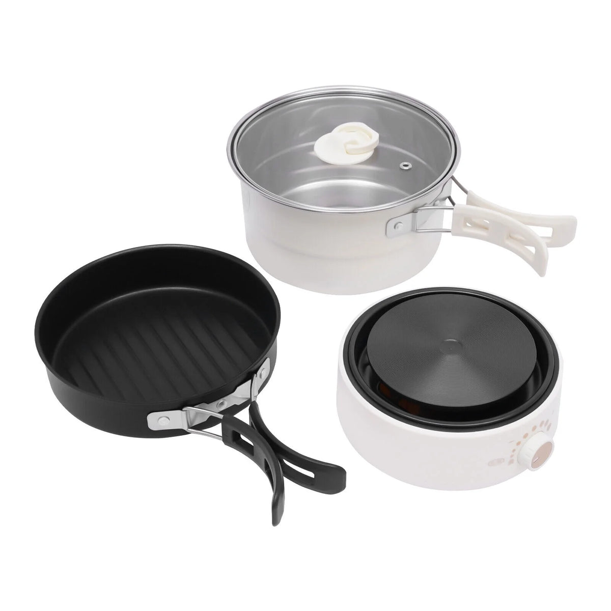 500W Electric Hot Pot with Lid Steamer Rack Q523457