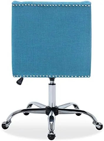 Blue Linen Upholstered Office Chair C5991