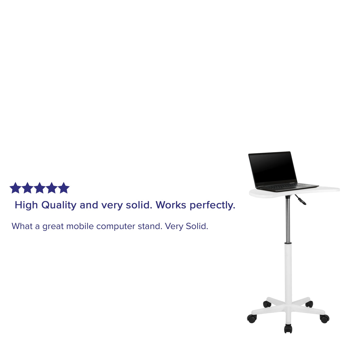 White Sit to Stand Mobile Laptop Desk W4199