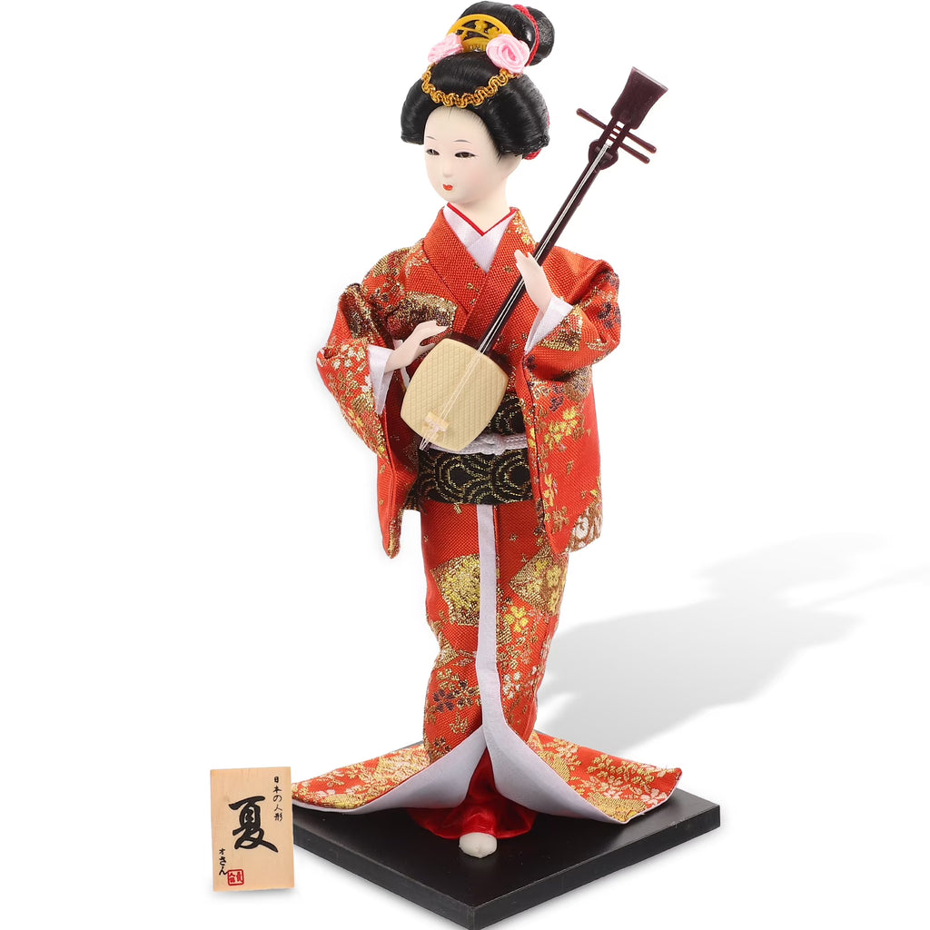 Japanese Geisha Ornaments Antique Statue Miniature Dolls Kimono E58750
