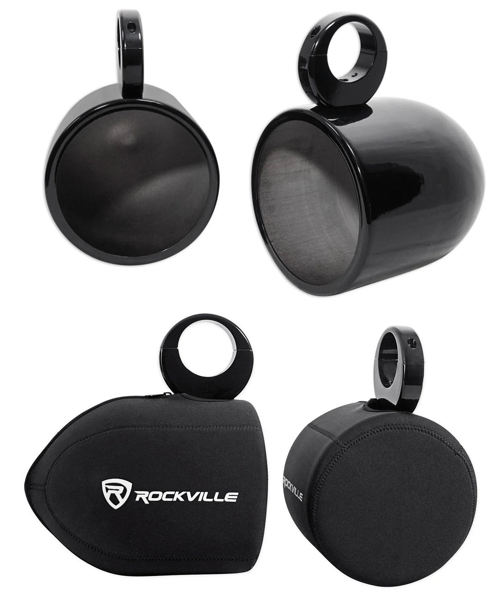 8" Black Aluminum Wakeboard Tower Speaker Pods with Covers H777962