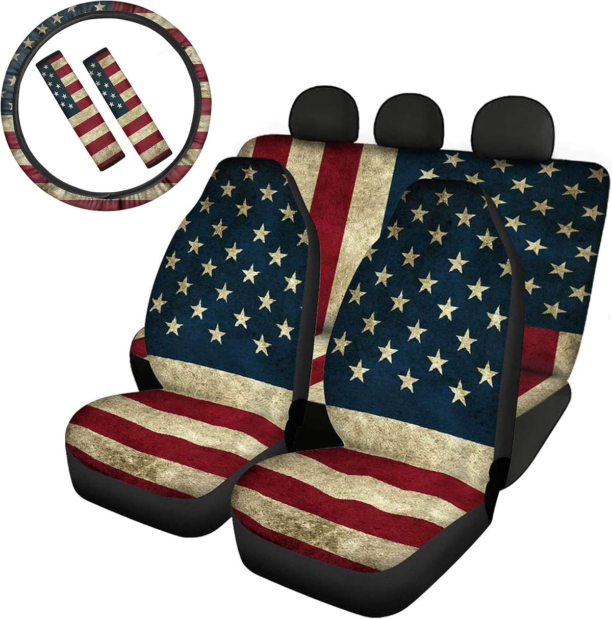 Car Seat Covers and Steering Wheel Cover and Seat Belt Pads Q8126