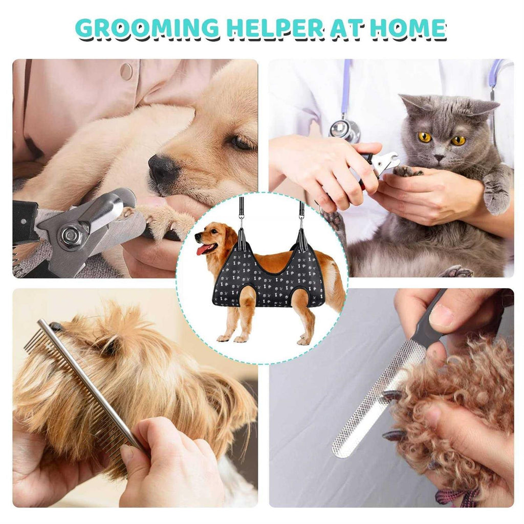 Pet Grooming Hammock Harness with Nail Clippers Trimmer Nail File F26050