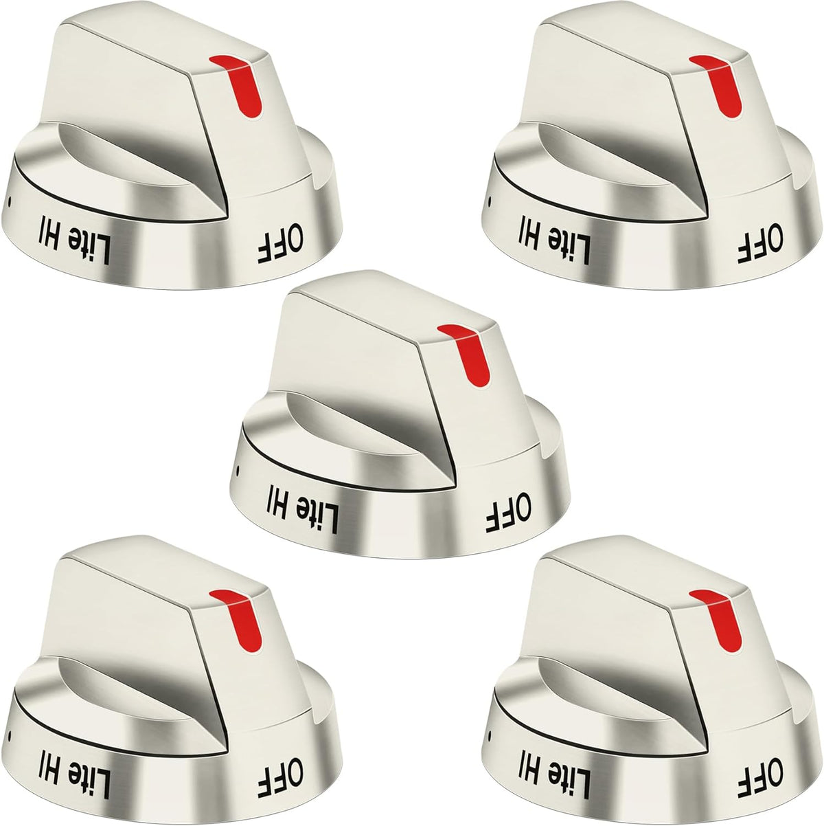 Stainless Steel Range Oven Control Dial Knob (5pcs) H297888