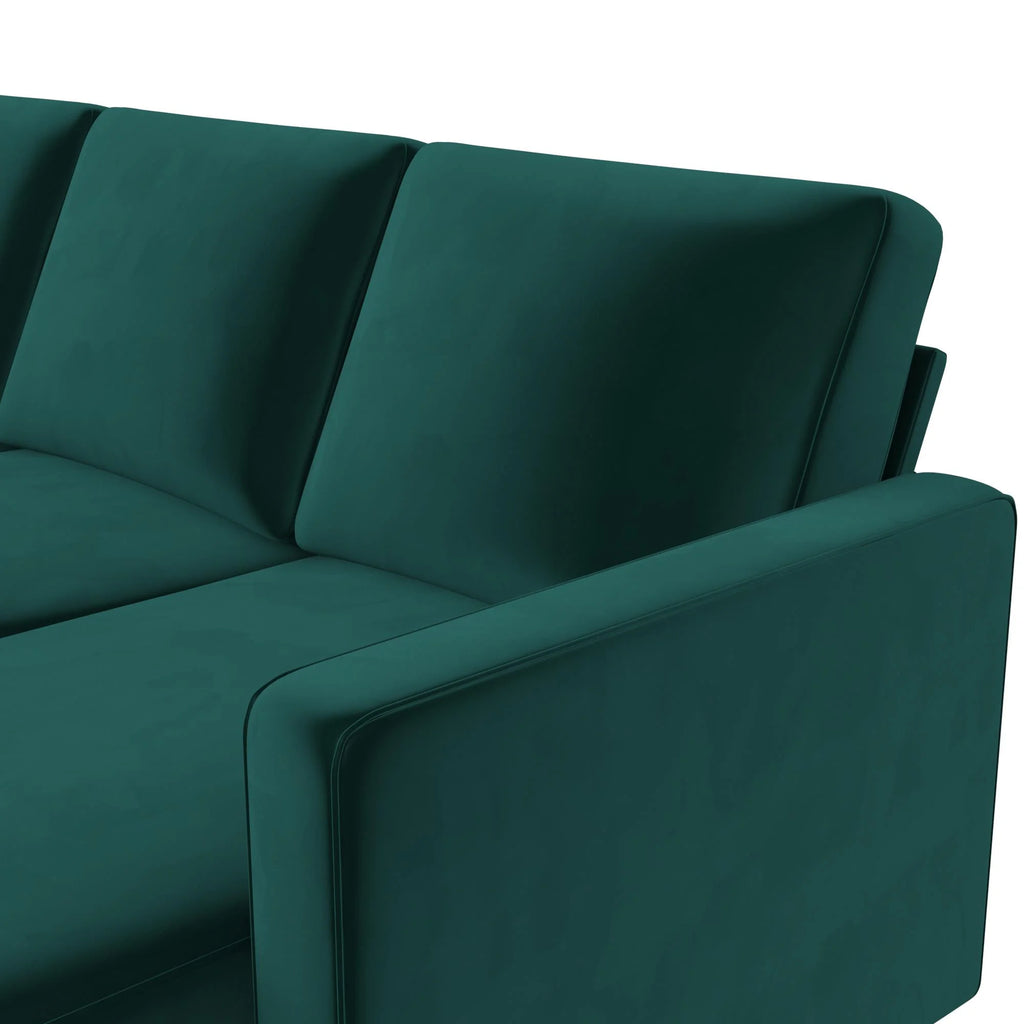 Green Velvet Reversible Sectional Sofa P339