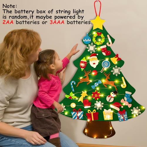 3ft DIY Felt Christmas Tree Set + Snowman Advent Calendar R100217