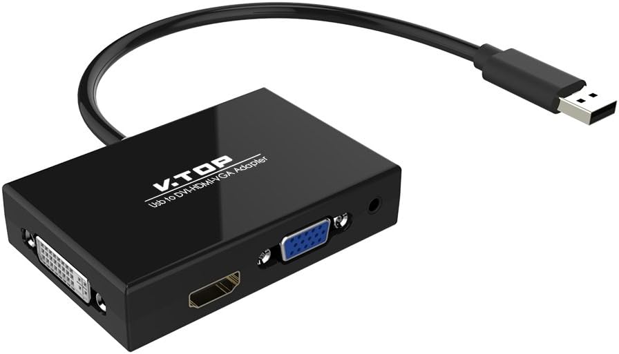 USB 3.0 to HDMI-DVI-VGA Video Graphics Card Adapter, Pack of 2 J382925