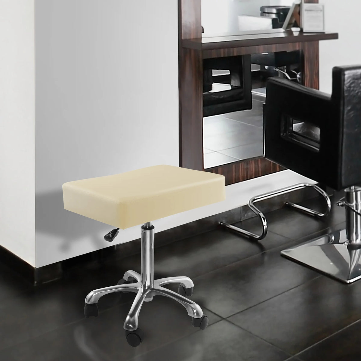 Hydraulic Rolling Salon Stool with Large Seat J758352