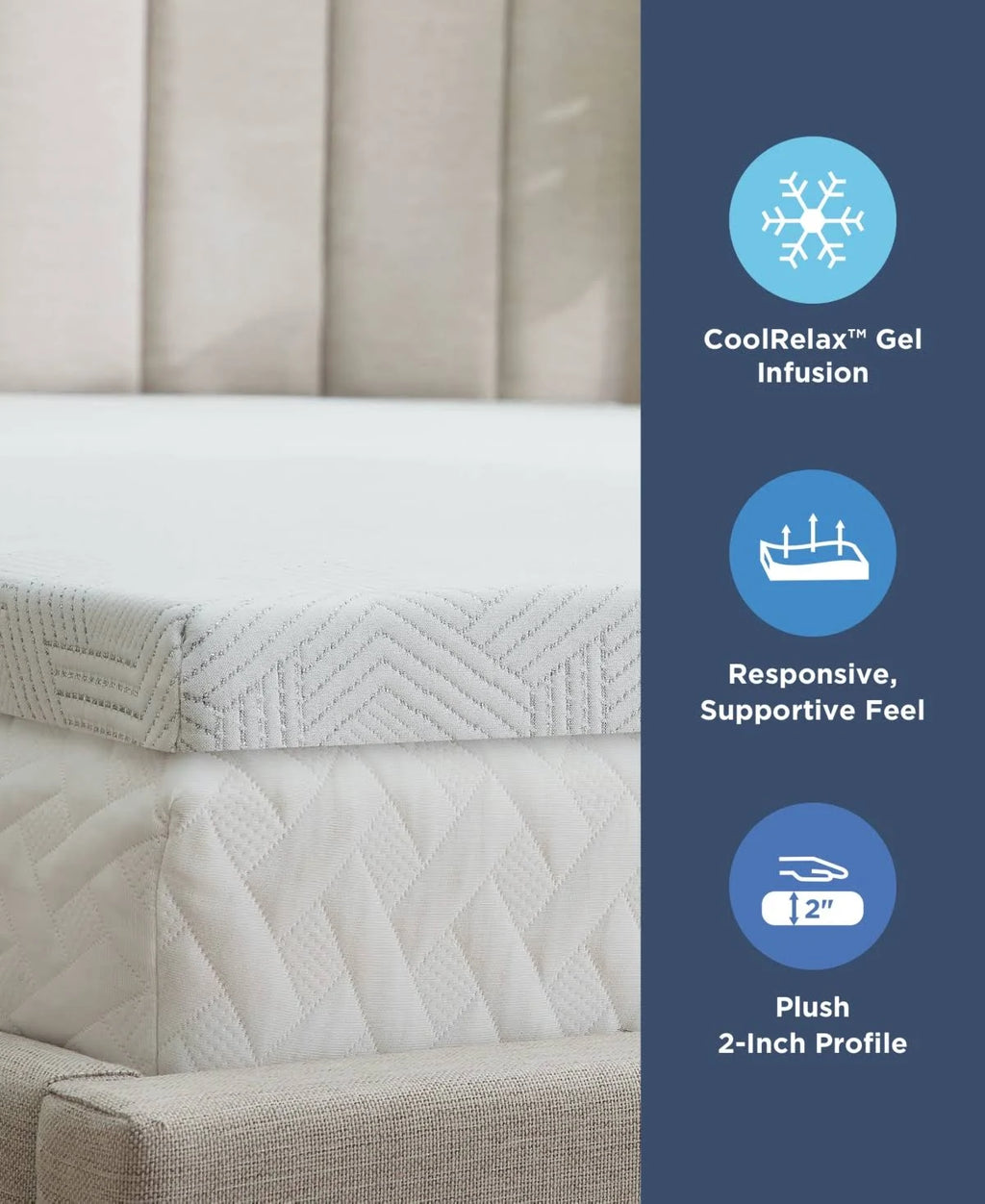 White California King Memory Foam Topper I6267
