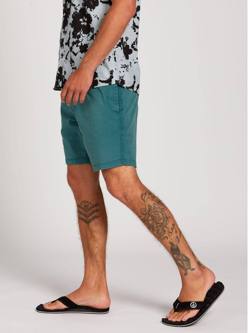 Blue Elastic Waist Shorts V7027
