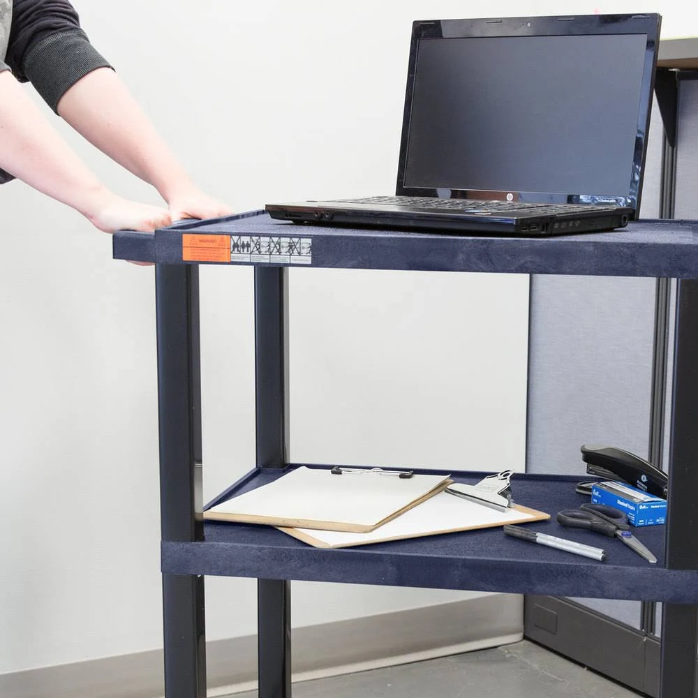 Navy Blue 3 Shelf Utility Cart K8717