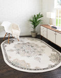 Ivory/Beige 5' x 8' Oval Traditional Rug Y71229