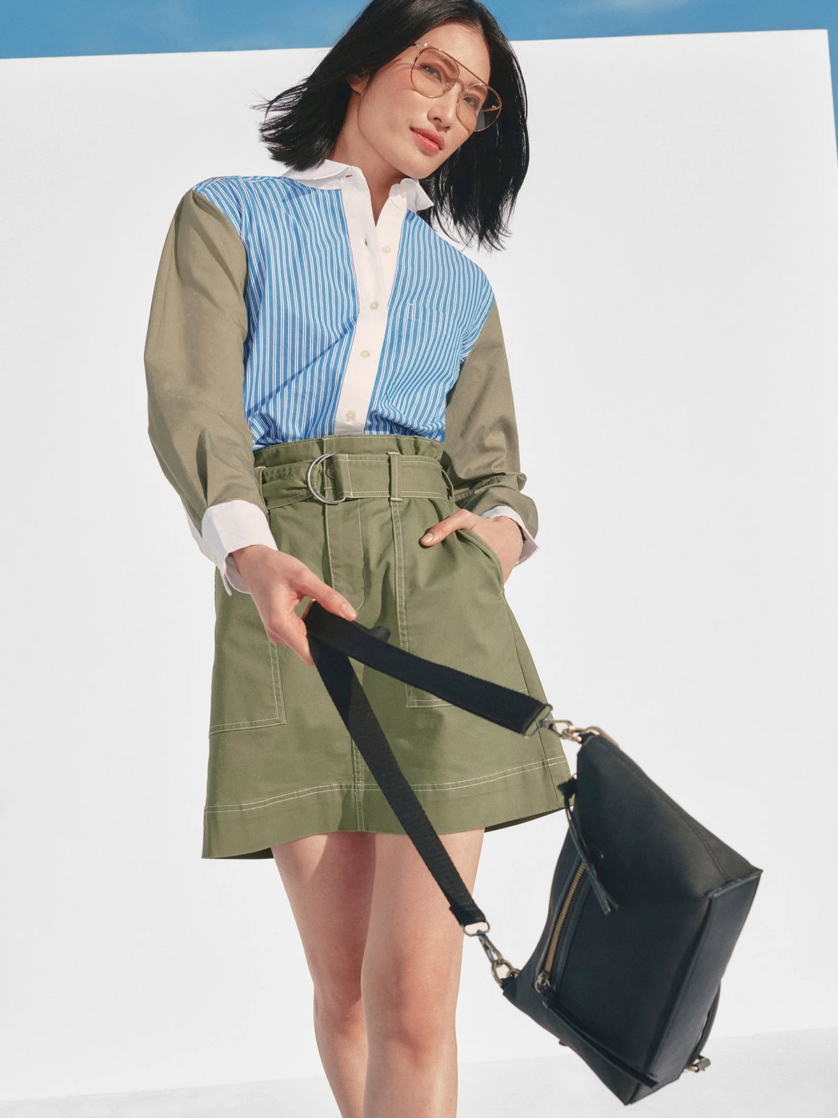 Women’s Paperbag Waist Mini Skirt D1432