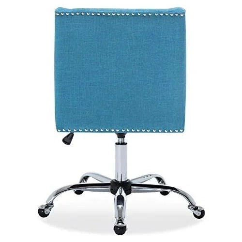 Blue Linen Upholstered Office Chair C5991
