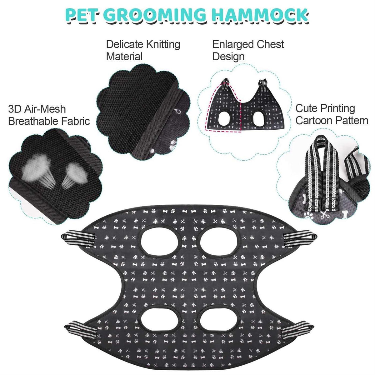 Pet Grooming Hammock Harness with Nail Clippers Trimmer Nail File F26050