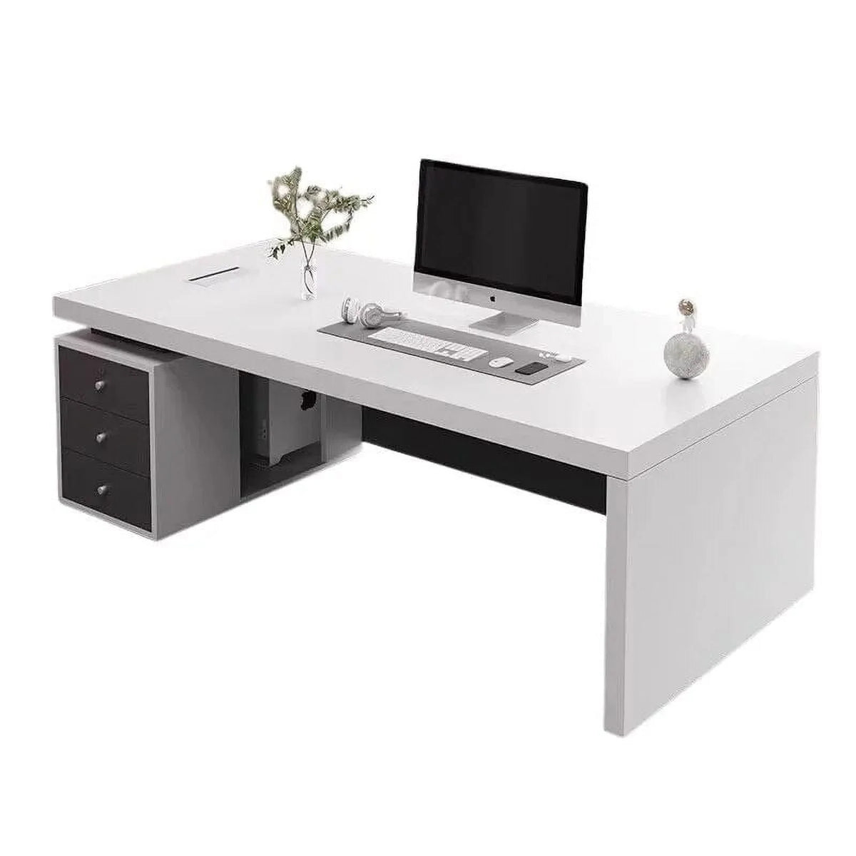 White Office Desk Workstation W678