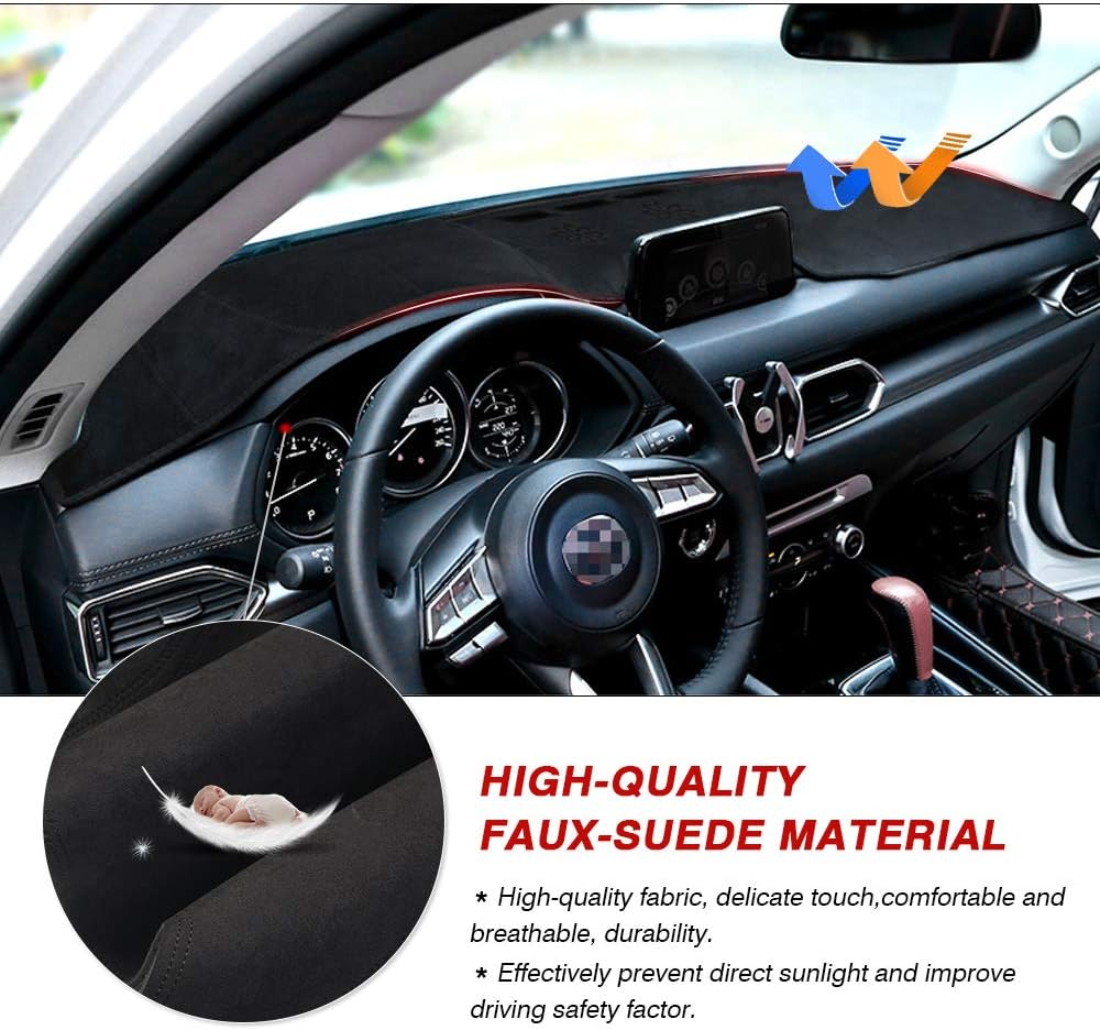 Dashboard Mat Cover for Mazda CX-5 2017-2022, Nonslip Dash Mat Protector, Pack of 2 Y7800