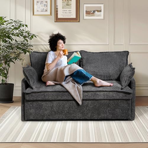 Queen Size Corduroy Convertible Sofa Bed with Storage Pockets C337