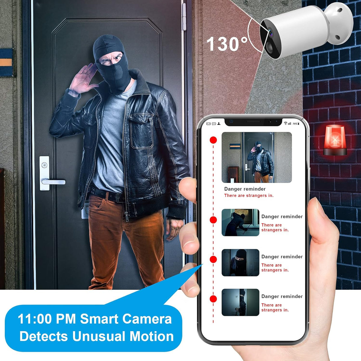 Wireless Outdoor Security Camera with 1080p HD Night Vision and Motion Detection K449