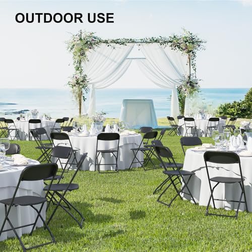White 10 Pack Plastic Folding Chairs with Steel Frame P8613