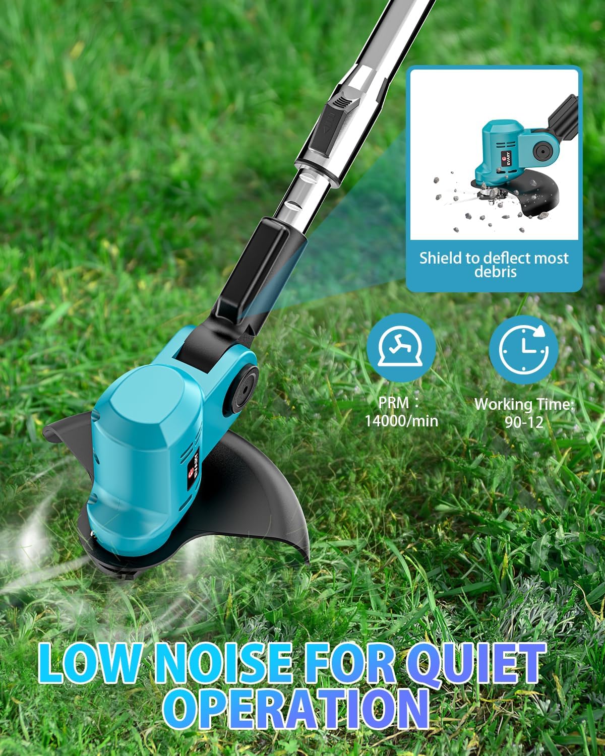 21V Cordless Electric String Trimmer with 6000mAh Battery U78865