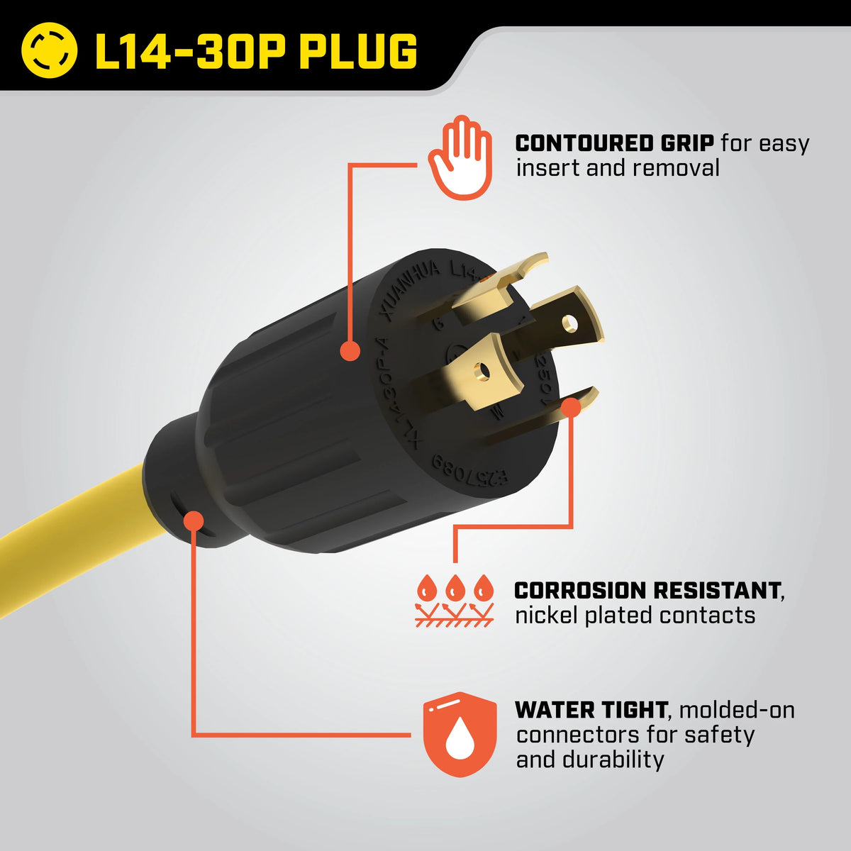25-Foot 30-Amp Generator Extension Cord B23189