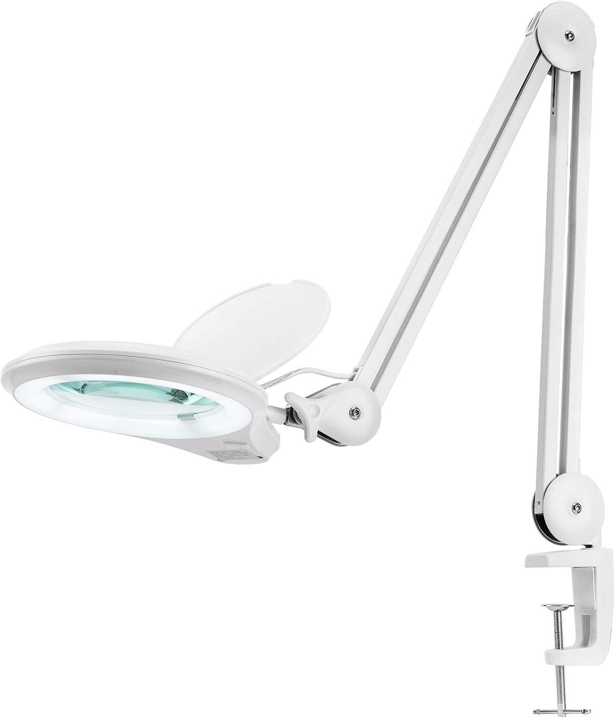1,200 Lumens Dimmable LED Magnifying Lamp with Clamp, 5 Diopter with 20 Diopter, 5 Inches Lens, Gray J1683