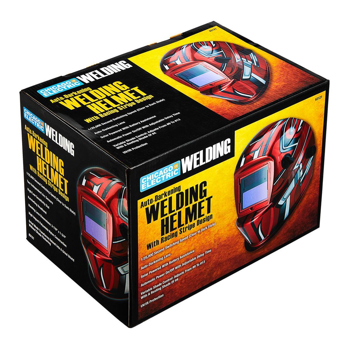Red Auto-Darkening Welding Helmet D258378