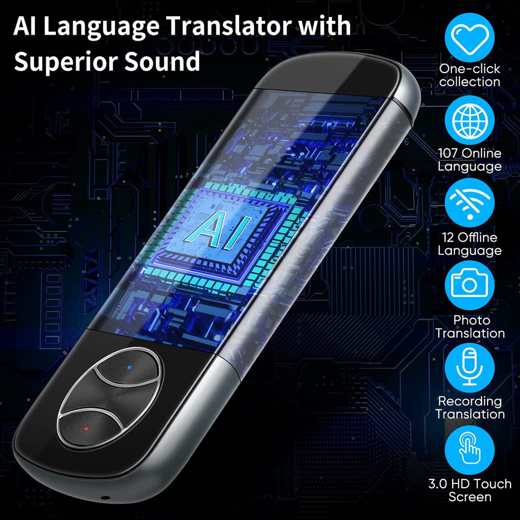 Portable 127 Languages Two Way Instant Voice Translator Device with 3.0 HD Touch Screen F5444