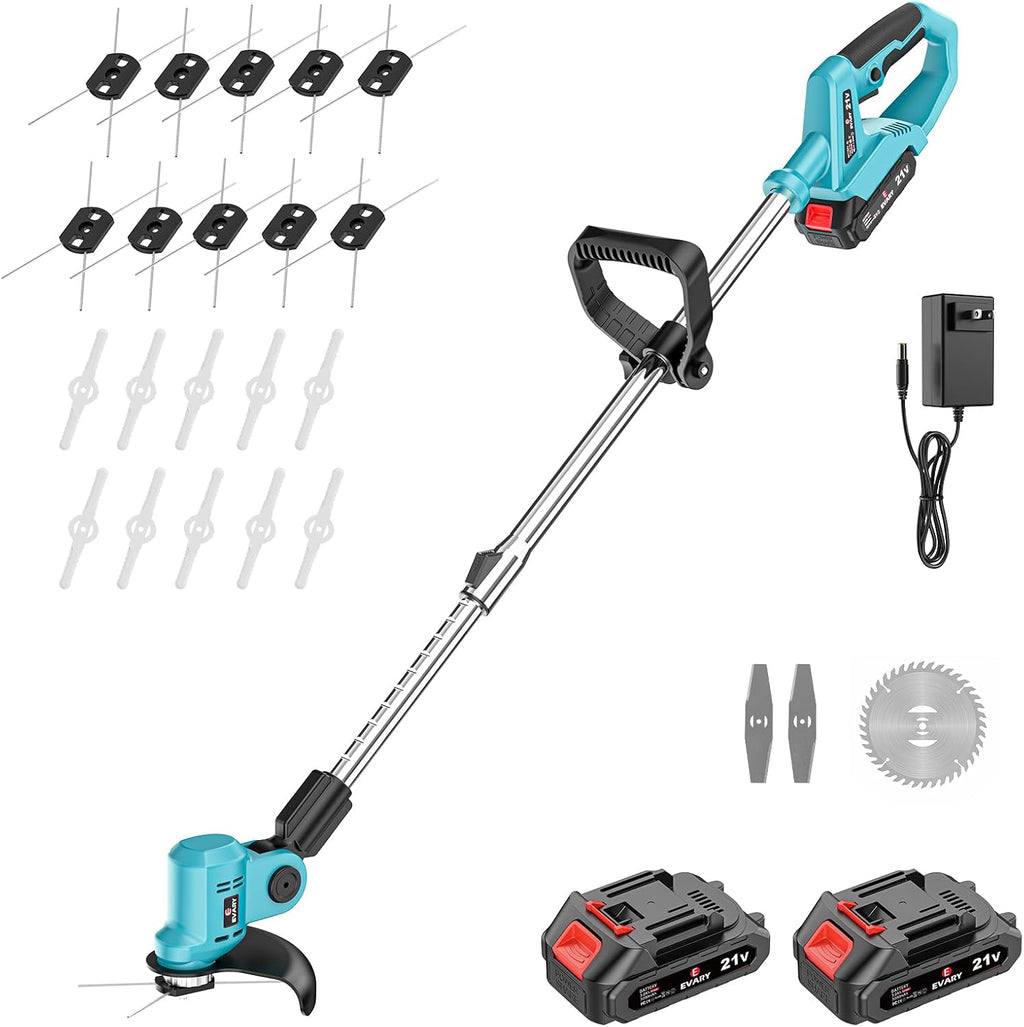 21V Cordless Electric String Trimmer with 6000mAh Battery U78865