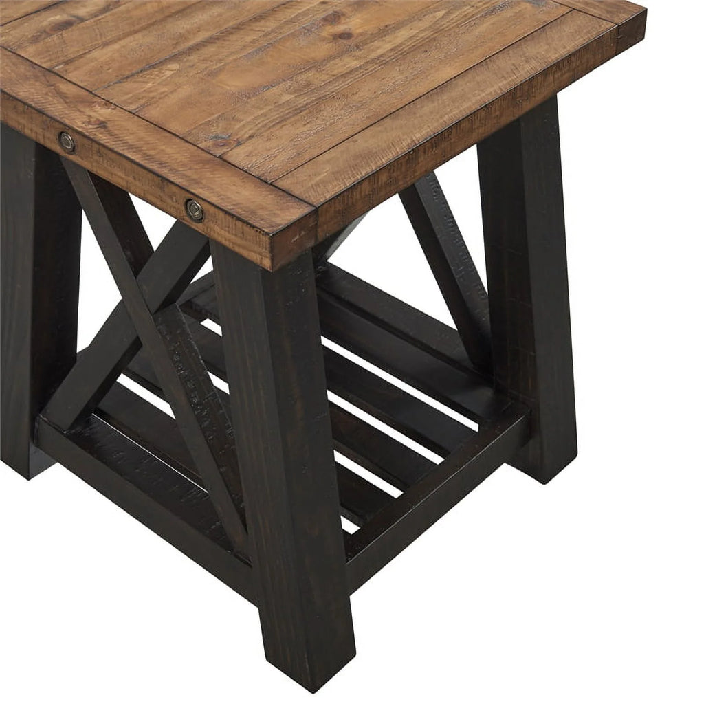Black Solid Wood End Table Set of 2 H278837