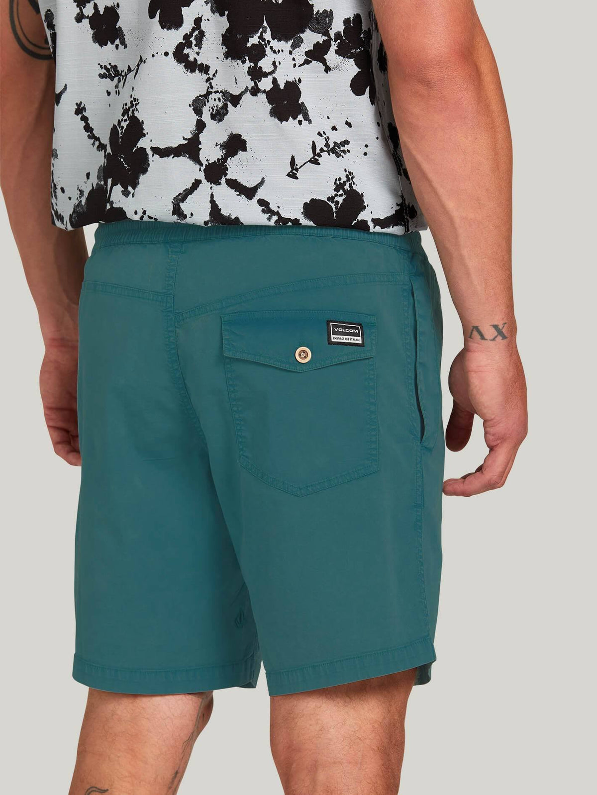 Blue Elastic Waist Shorts V7027