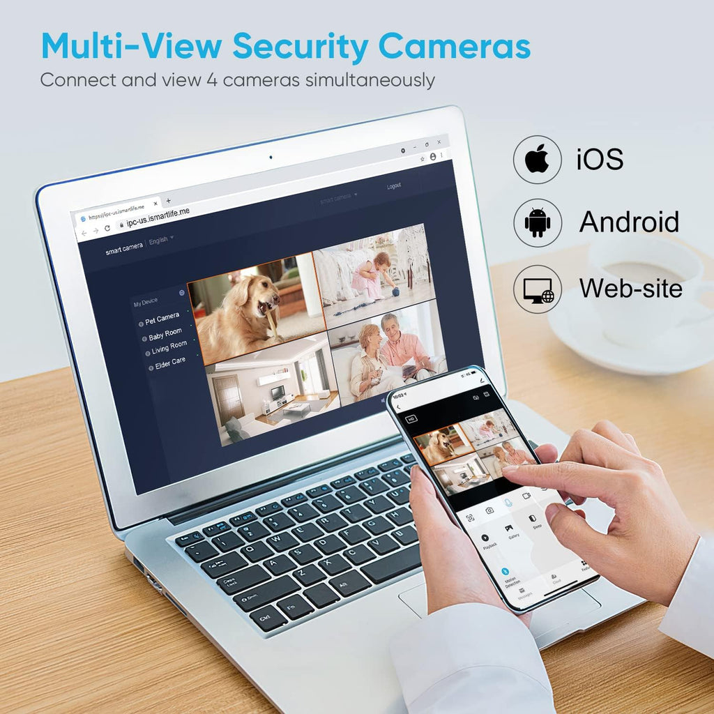 2PCS 1080P Indoor WiFi Security Camera with 2-Way Audio N490995