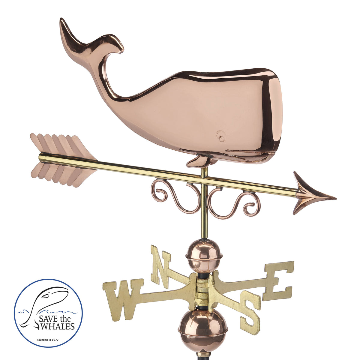 Pure Copper Save The Whales Weathervane B85066