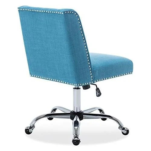 Blue Linen Upholstered Office Chair C5991