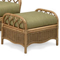 Gray and Teal Stripe Rectangle Ottoman F605