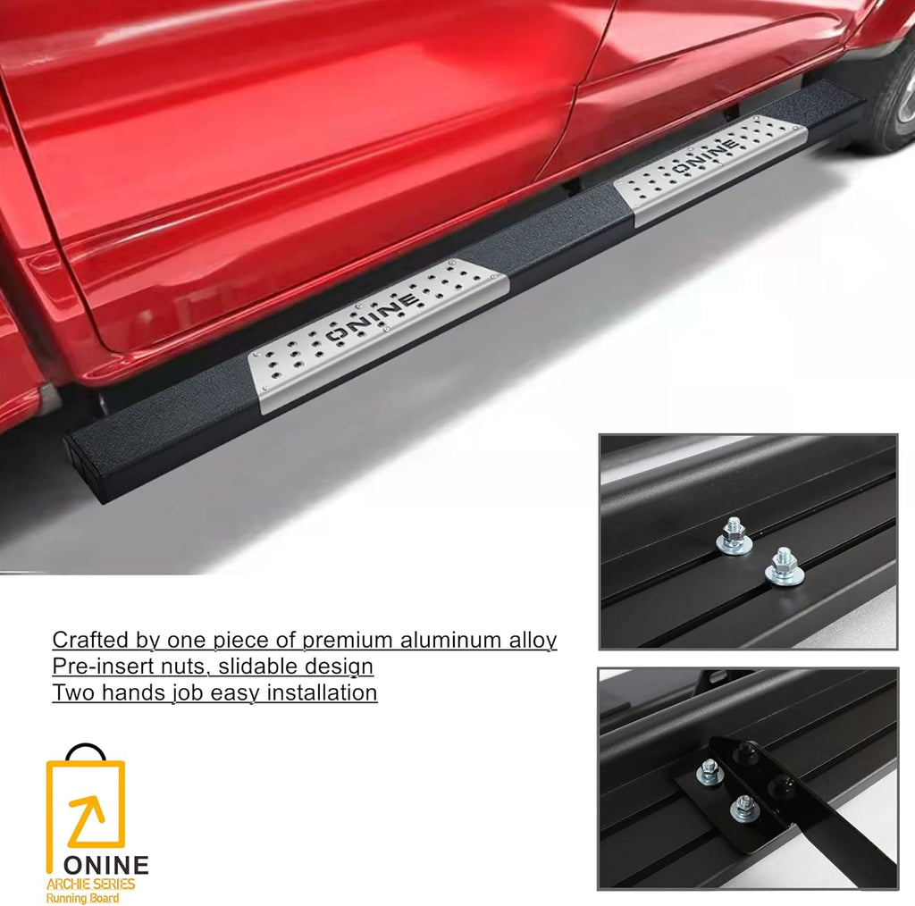 6" Running Boards Side Step Nerf Bar Texture Black T6655