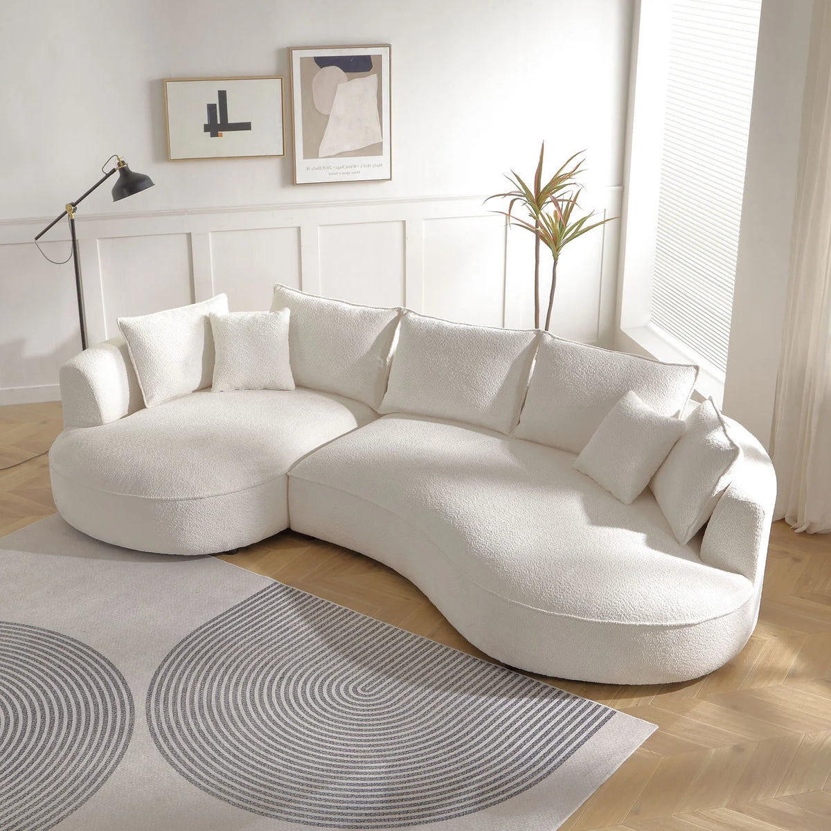 Modern Vintage Velvet Sectional Sofa with Chaise B920