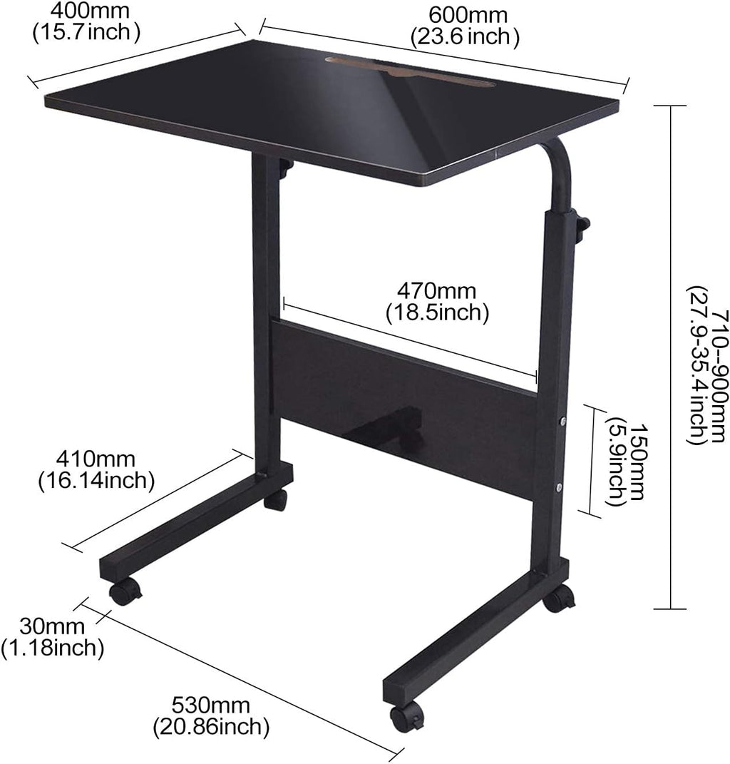Height Adjustable Sofa Side Table with Wheels F217