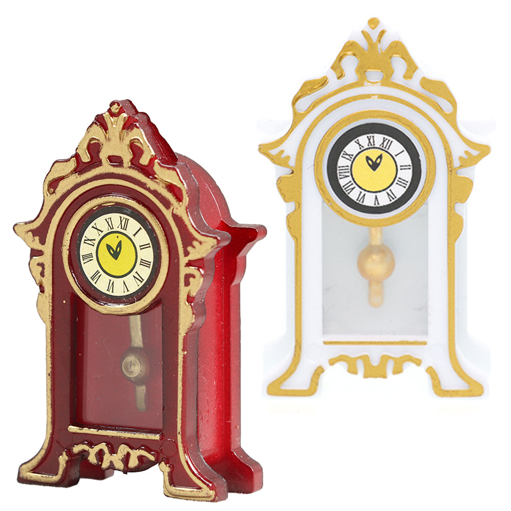 Mini Dollhouse Clock Vintage Resin Decor A8406