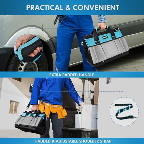 16 Inch Heavy Duty Tool Bag Organizer with Adjustable Strap N508
