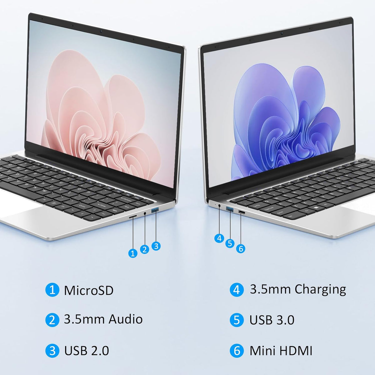 14.1" FHD IPS LCD Windows Laptop Computer, 8GB DDR4 RAM, 512GB M.2 SATA SSD, Intel Celeron J4105 Processor V44683